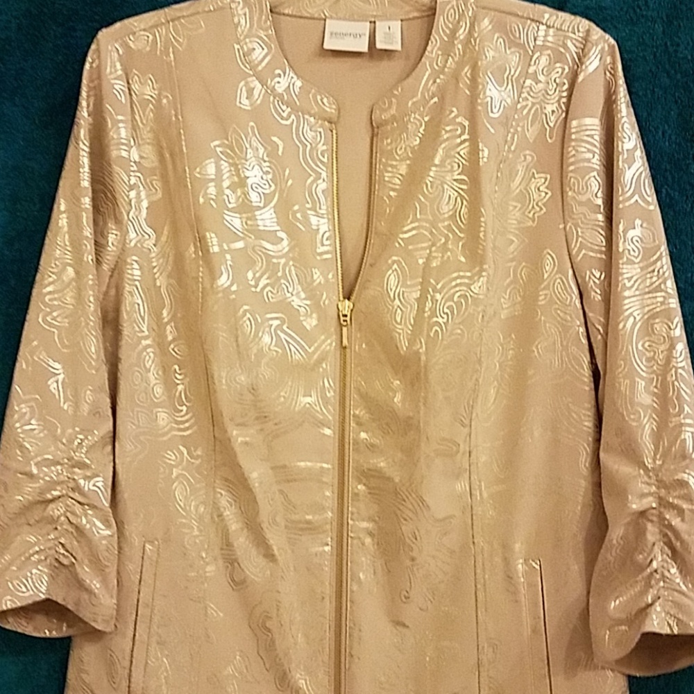 Chico's Zenergy zip front shirt jacket size 1